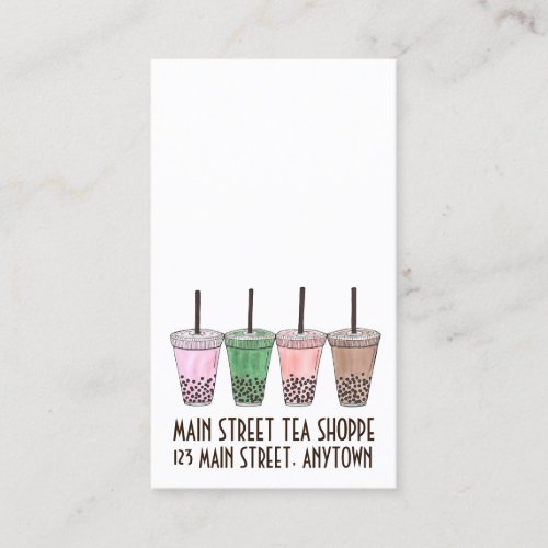 Boba Taiwanese Bubble Tea Shop Teahouse Caf Cups Business Card