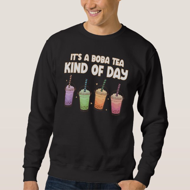 Boba Tapioca Pearls Bubble Milk Tea Drink Men Wome Sweatshirt (Front)