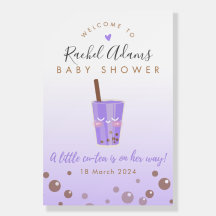 Boba Tea Babyshower Welcome Sign Cutea