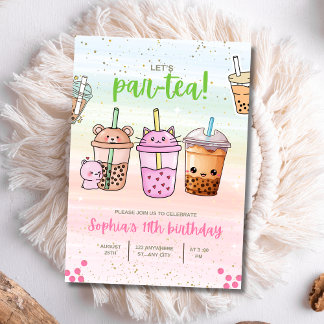 Boba Tea Birthday Party Invitation, Boba Par-Tea Invitation