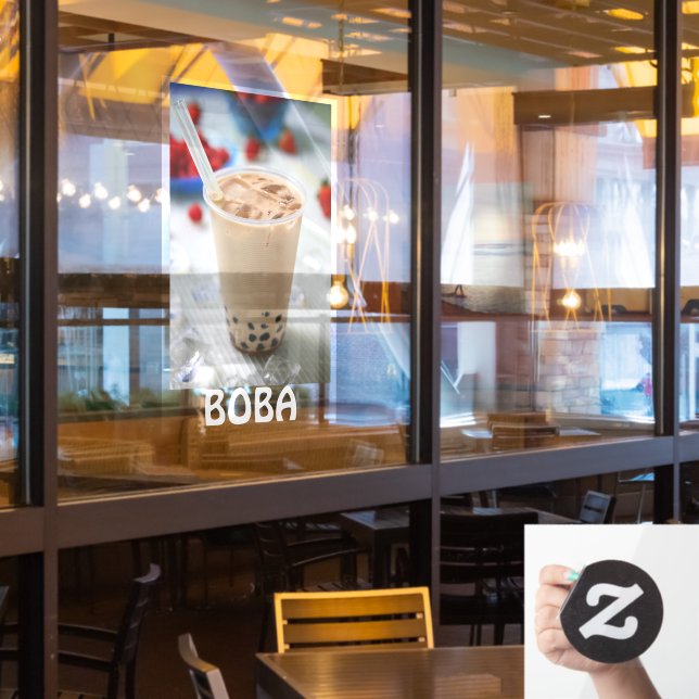 Boba Tea Bubble Drink Advertisement  Window Cling (Restaurant Window)
