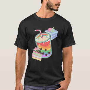 Boba Tea Bubble Milk Kawaii Tapioca Rainbow Aesthe T-Shirt