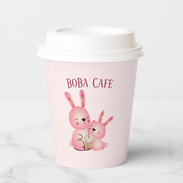 Boba Tea , Bubble milk tea Paper Cups (Front)