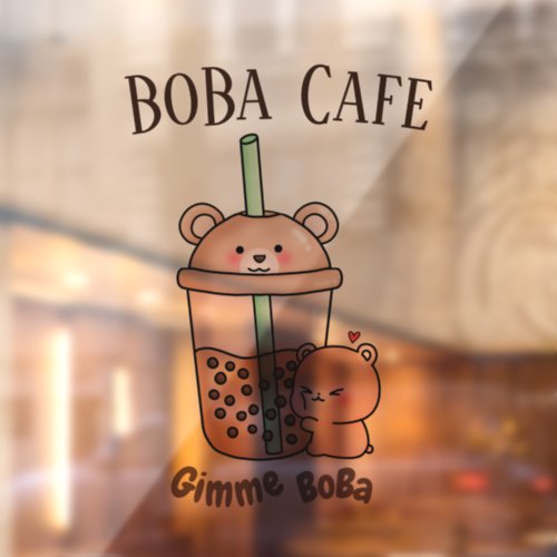 Boba Tea  Bubble milk tea Window Cling