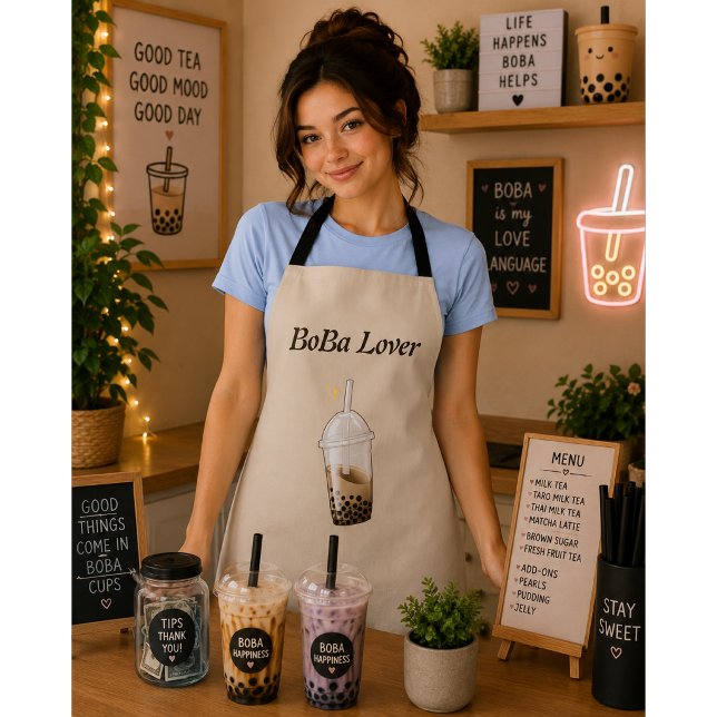 boba tea bubble tea apron (Creator Uploaded)