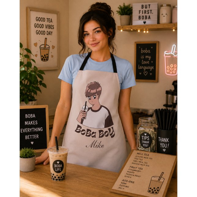 boba tea bubble tea apron (Creator Uploaded)