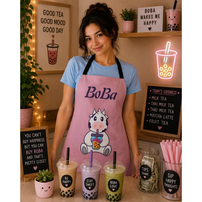 boba tea bubble tea apron (Creator Uploaded)