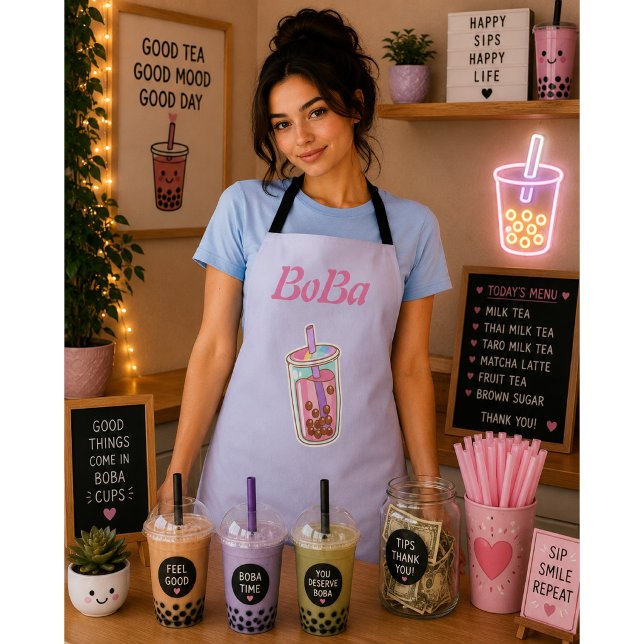 boba tea bubble tea  apron (Creator Uploaded)