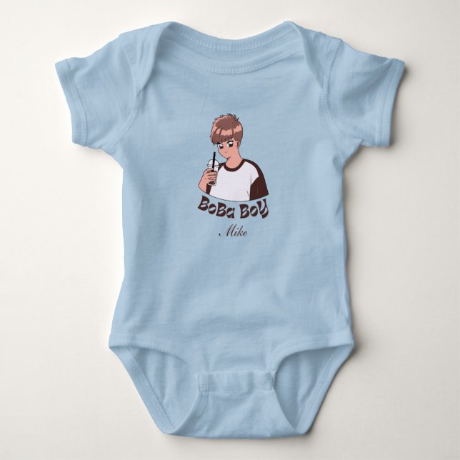 boba tea bubble tea  baby bodysuit (Front)