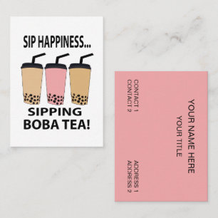 Boba Tea Bubble Tea Cafe Business Card