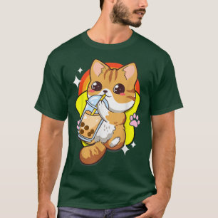 Boba Tea Bubble Tea Cat Anime Kawaii Neko Lover Ja T-Shirt