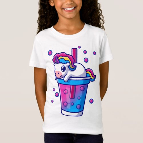 Boba Tea Bubble Tea Cute Kawaii Unicorn Bisexual T_Shirt