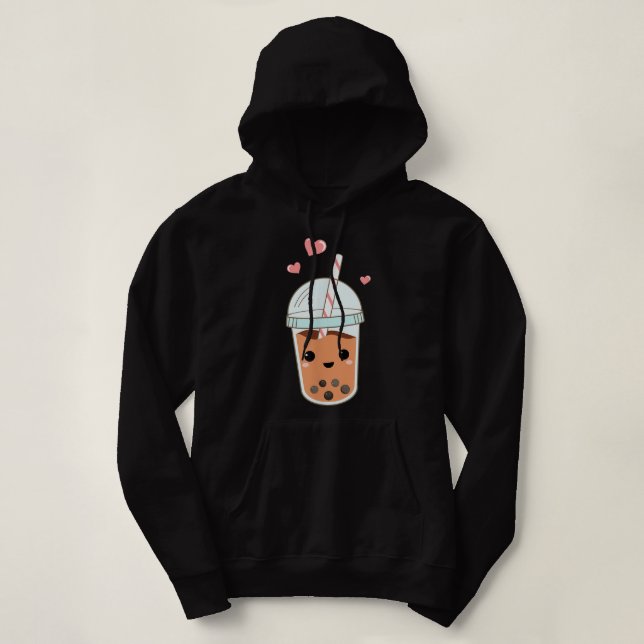 Boba Tea Bubble Tea Kawaii Cute Japanese Tea Lover Hoodie (Design Front)