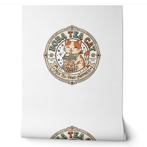 Boba Tea Cat Boba Tea Cat Vintage Vector Art Shirt Wallpaper
