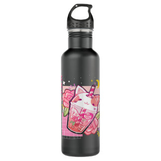 Boba Tea Cat Bubble Tea Kawaii Anime Japanese Girl Stainless Steel Water Bottle