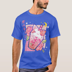 Boba Tea Cat Bubble Tea Kawaii Anime Japanese Girl T-Shirt