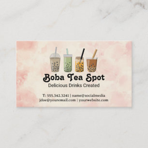 Boba Tea Drinks Variety Business Card