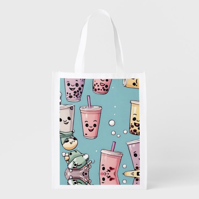 boba tea grocery bag (Front)