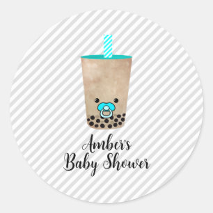 Boba Tea Inspired Customized Baby Shower Sticker