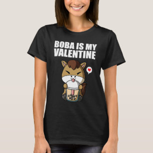 Boba Tea is My Valentine Horse Anti Valentines Day T-Shirt