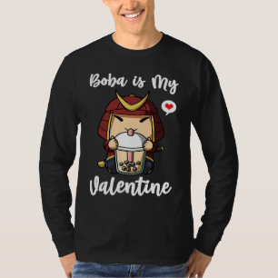 Boba Tea is My Valentine Samurai Anti Valentines D T-Shirt