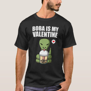 Boba Tea is My Valentine Snake Anti Valentines Day T-Shirt
