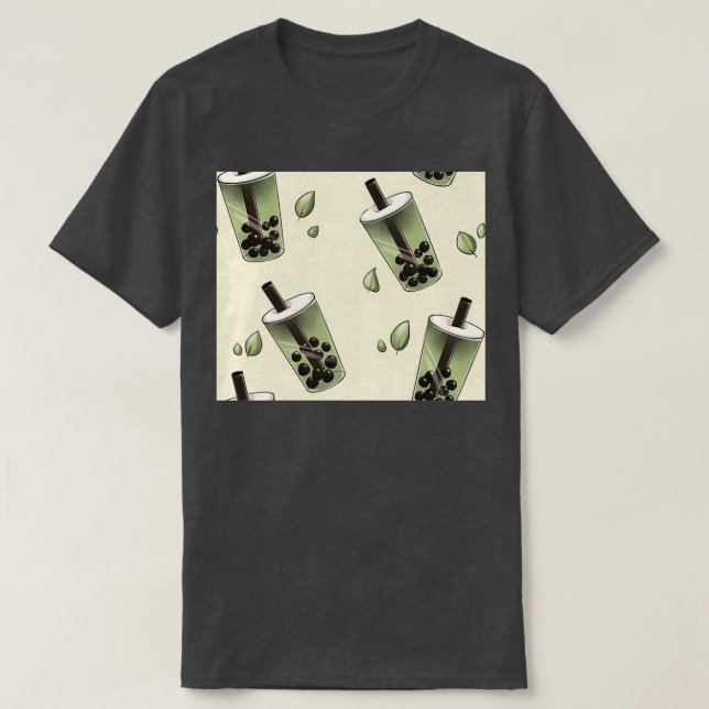 Boba tea pattern T-Shirt (Design Front)