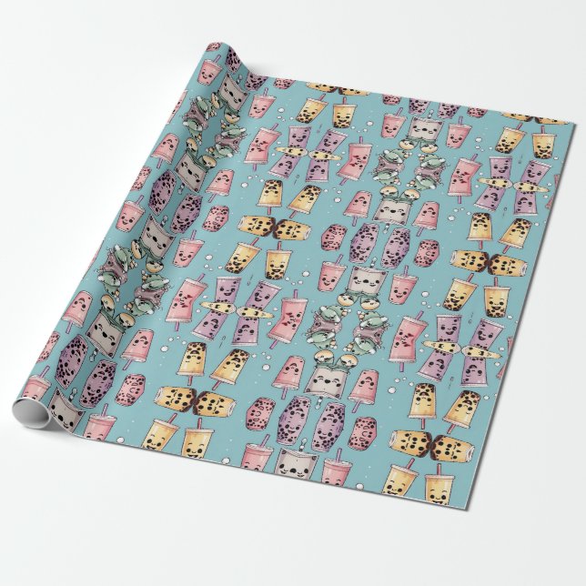 boba tea  wrapping paper (Unrolled)