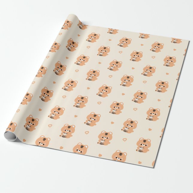 Boba Tiger Wrapping Paper (Unrolled)