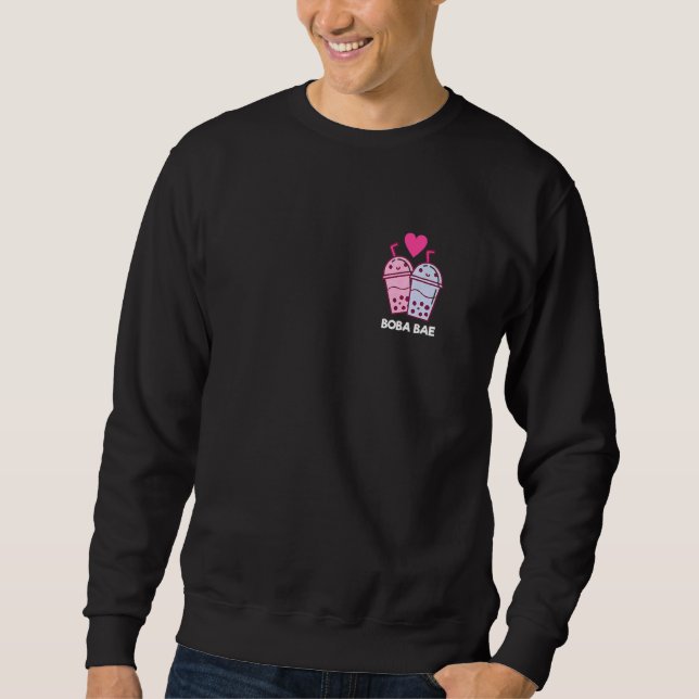 Boba Two Baes Pocket Bubble Tea Boba Couple Drinki Sweatshirt (Front)