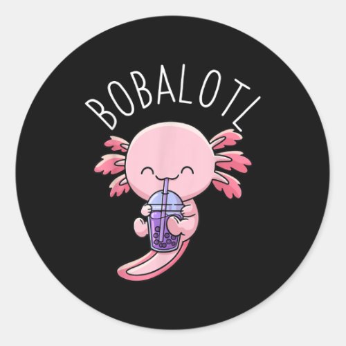 Bobalotl Axolotl Boba Tea Bubble Milk Classic Round Sticker