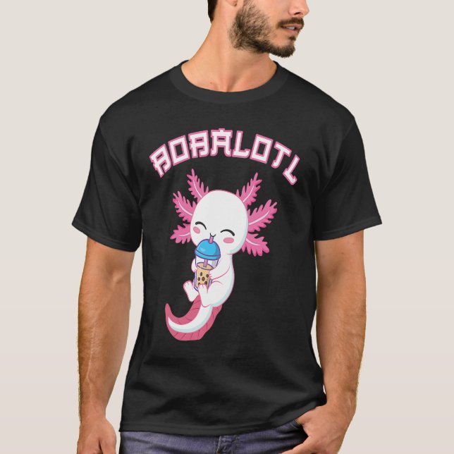 Bobalotl Axolotl Boba Tea Bubble Milk T-Shirt (Front)