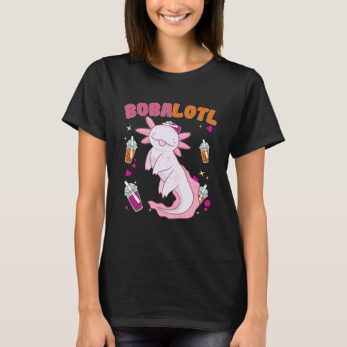 Bobalotl Axolotl Boba Tea Bubble Milk T_Shirt