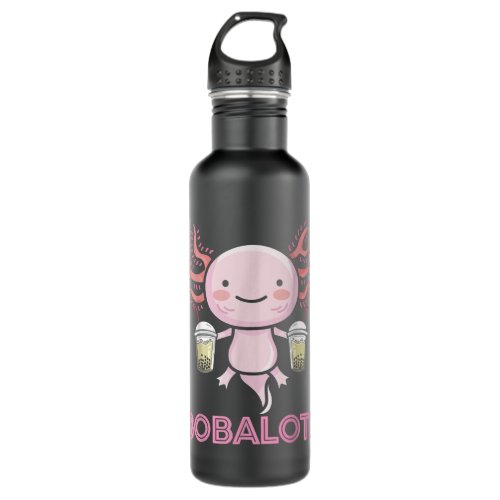 Bobalotl Axolotl Boba Tea  Stainless Steel Water Bottle