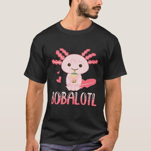 Bobalotl Axolotl Boba Tea T_Shirt