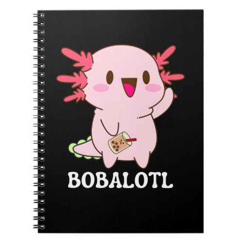 Bobalotl Axolotl Bubble Tea Notebook