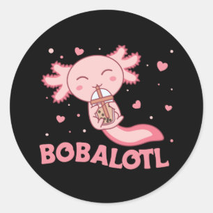 Bobalotl Axolotl Lovers Sweet Animals Bubble Tea C Classic Round Sticker