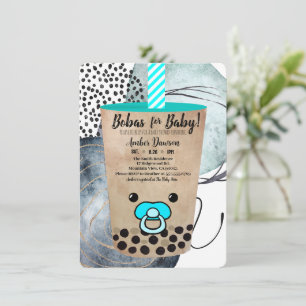 Bobas For Baby Boba Tea Inspired Budget Invitation