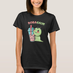 Bobasaur Bubble Tea Pun Boba Tea Drinking Fan T-Shirt