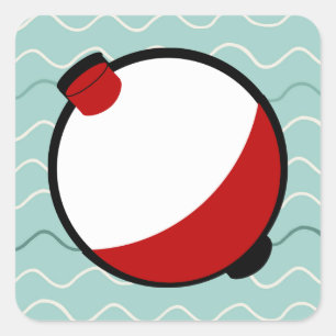 Bobber and Wavy Water Square Sticker