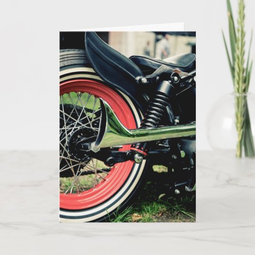 Bobber Harley Motorcycle Biker Birthday Card