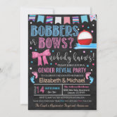 Baits or Bows Gender Reveal Party Invitation