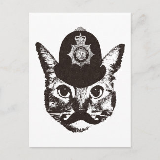 Bobby Cat Police Postcard