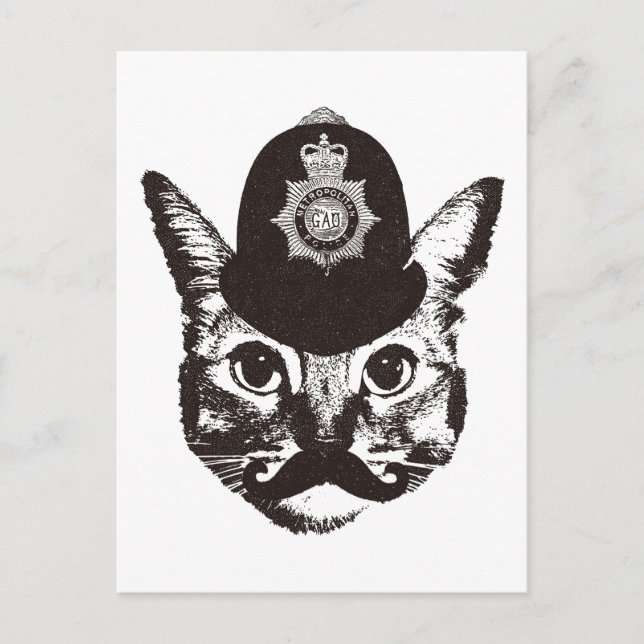 Bobby Cat Police Postcard (Front)