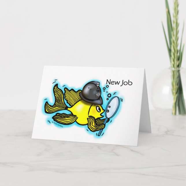 BOBBY FISH funny british policeman Greeting Card (Front)