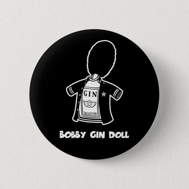 Bobby Gin Doll Pinback Button (Front)
