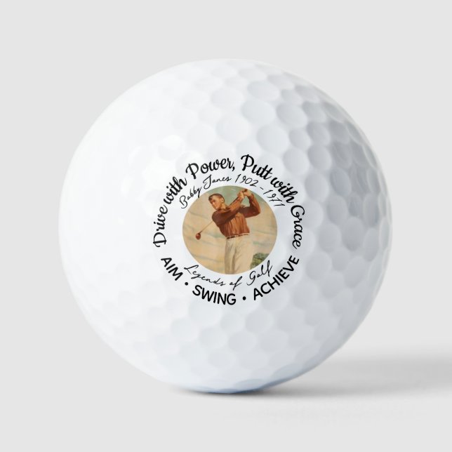 Bobby Jones Inspirational Motivational Golf Balls (Front)