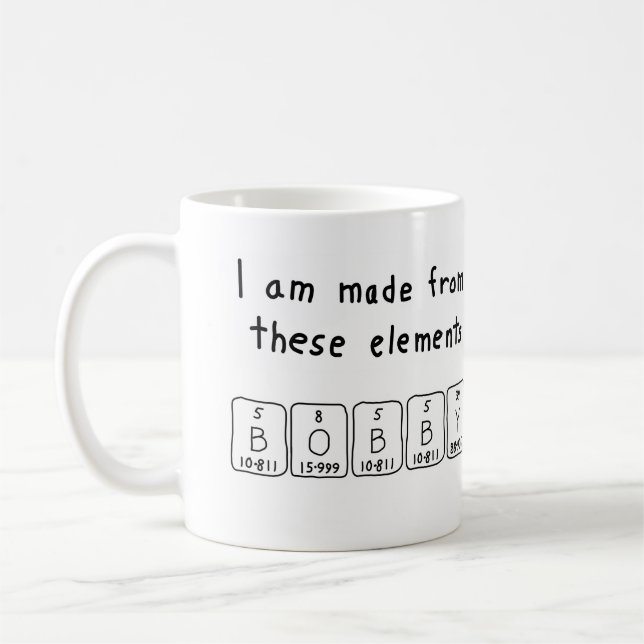 Bobby periodic table name mug (Left)