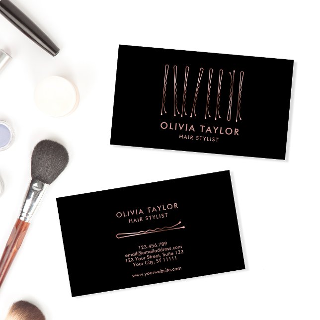 Bobby Pins Hair Stylist Hair Salon Hairdresser Business Card (Creator Uploaded)