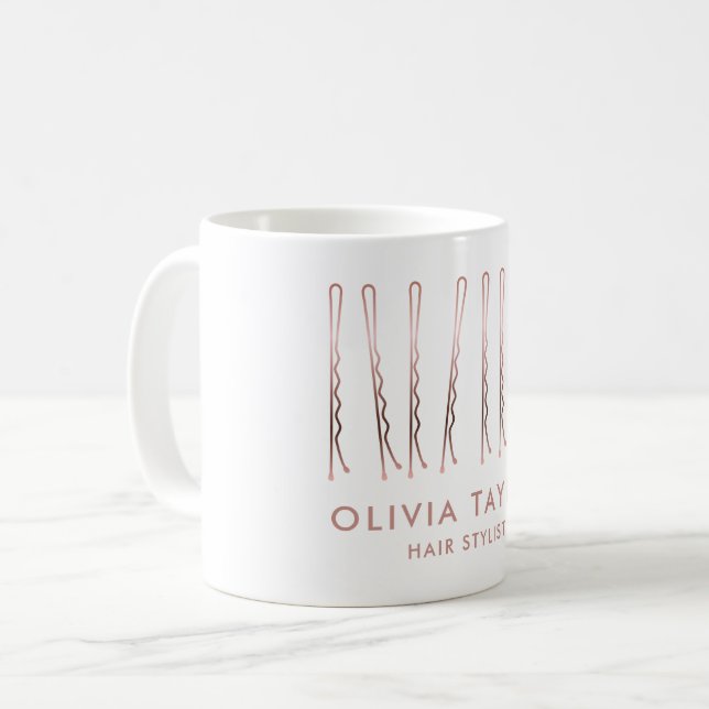 Bobby Pins Hair Stylist Hair Salon Hairdresser Coffee Mug (Front Left)